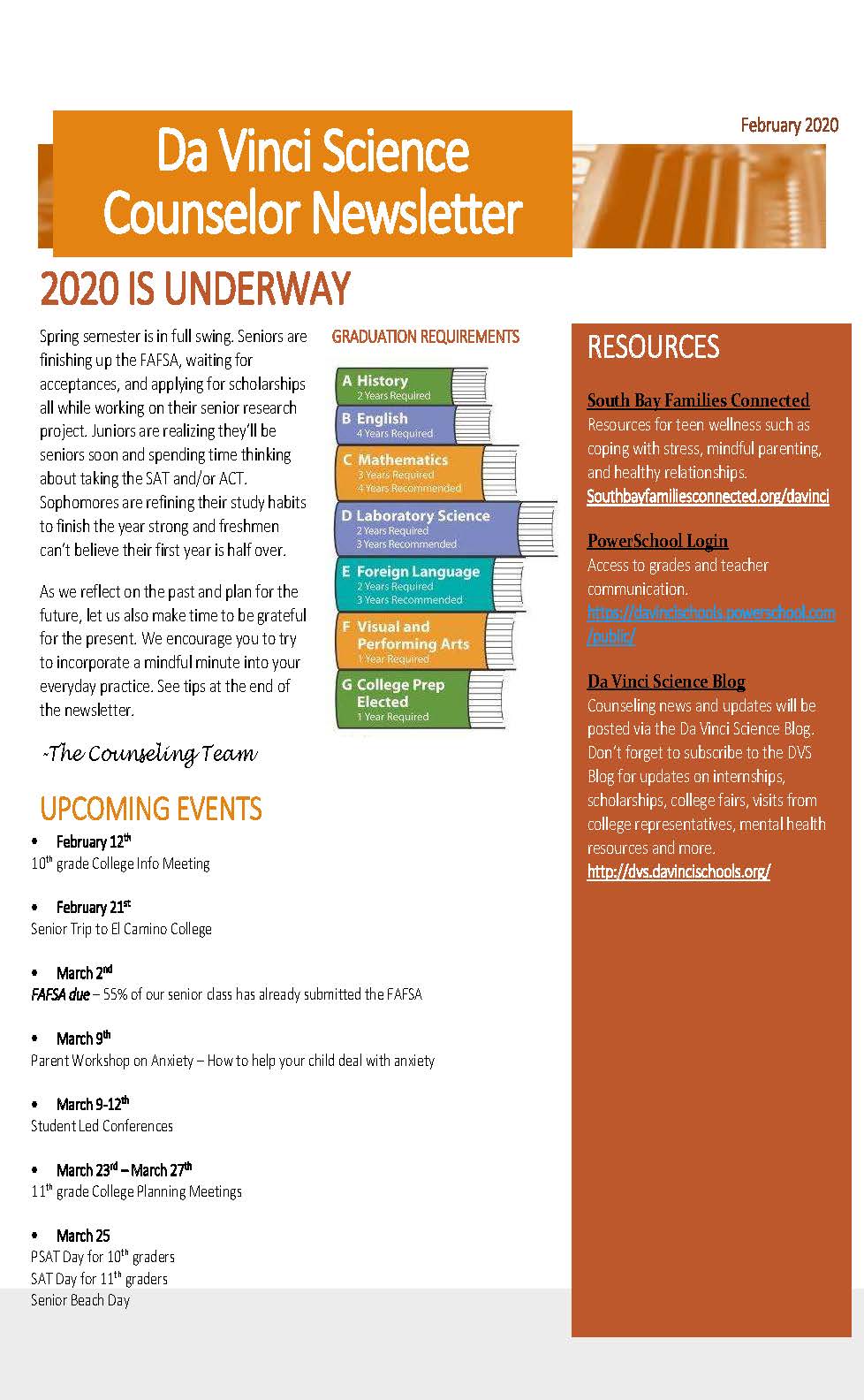 February 2020 Counselor Newsletter_Page_1 | Da Vinci Science