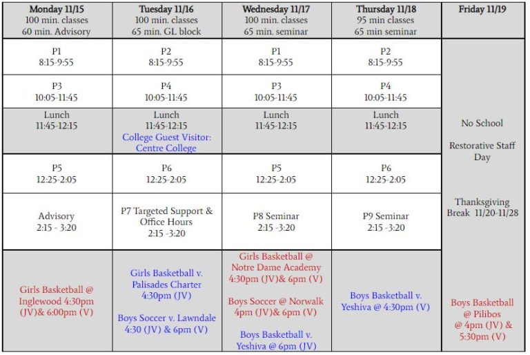 Week 14 Schedule & Information | Da Vinci Science