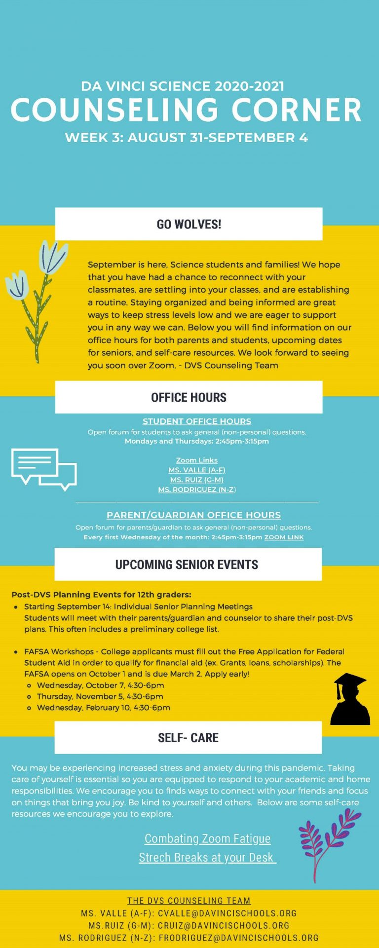 Week 3 Counseling Corner Da Vinci Science