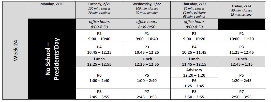 Week 24 Schedule Enjoy Your Holiday Weekend Da Vinci Science